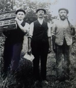 Fruit pickers – Edward Gower in the centre