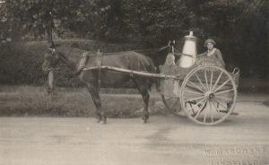 Harriet Beard (later Ritchie) moving the milk churn